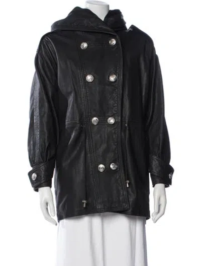 Pre-owned Retroféte Leather Coat In Black