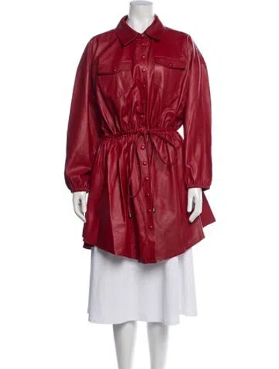 Pre-owned Retroféte Leather Coat In Red
