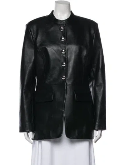 Pre-owned Retroféte Leather Evening Jacket In Blue