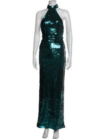 Pre-owned Retroféte Leather Long Dress W/ Tags In Green