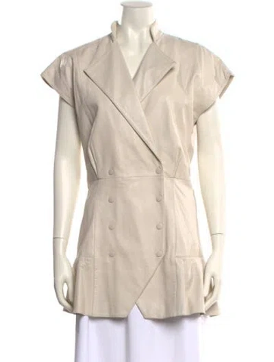 Pre-owned Retroféte Leather Mini Dress In Neutral