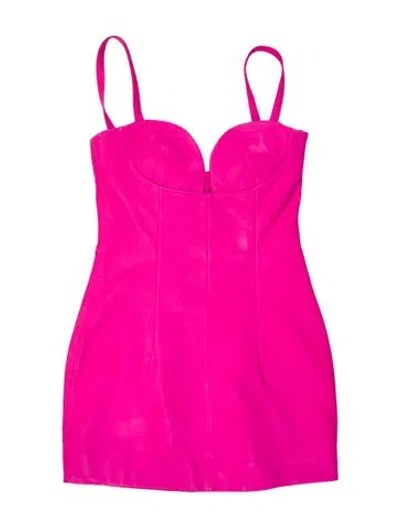 Pre-owned Retroféte Leather Mini Dress In Pink