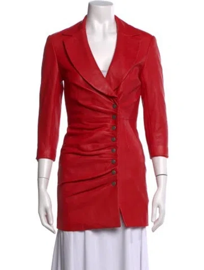 Pre-owned Retroféte Leather Mini Dress In Red