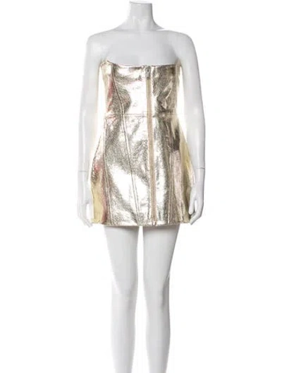 Pre-owned Retroféte Leather Mini Dress W/ Tags In Multi