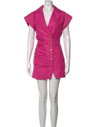 Pre-owned Retroféte Leather Mini Dress W/ Tags In Pink