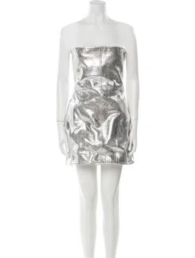 Pre-owned Retroféte Leather Mini Dress In White