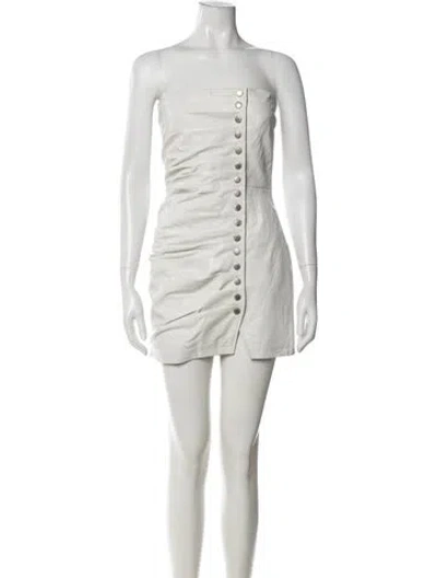 Pre-owned Retroféte Leather Mini Dress In White