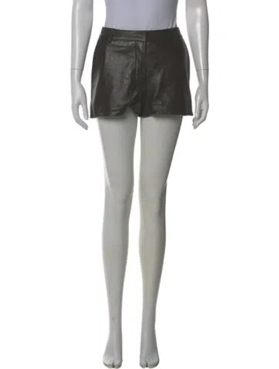 Pre-owned Retroféte Leather Mini Shorts In Blue