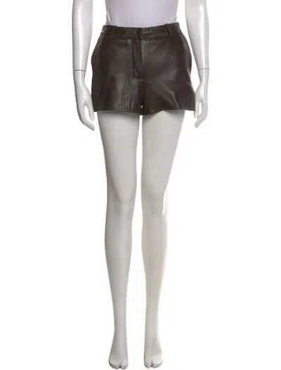 Pre-owned Retroféte Leather Mini Shorts In Blue