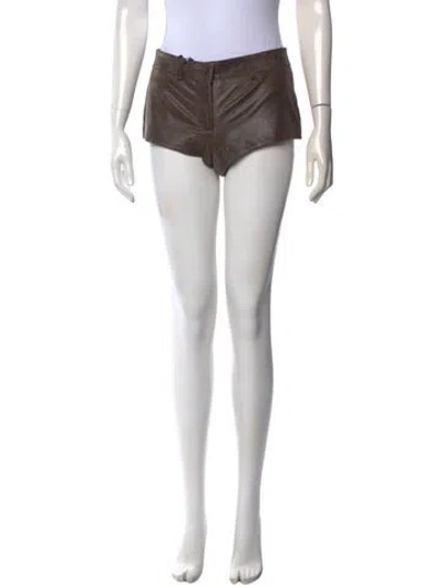 Pre-owned Retroféte Leather Mini Shorts W/ Tags In Black