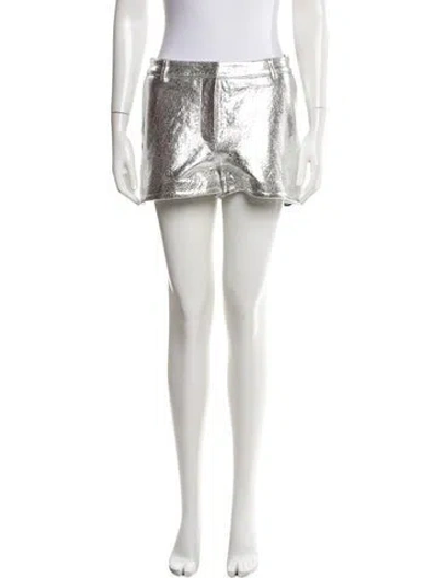 Pre-owned Retroféte Leather Mini Shorts W/ Tags In White