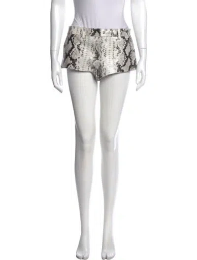 Pre-owned Retroféte Leather Mini Shorts In White