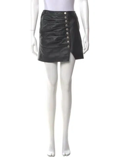 Pre-owned Retroféte Leather Mini Skirt In Black