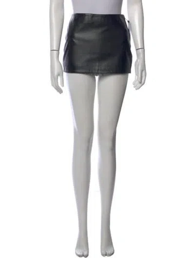 Pre-owned Retroféte Leather Mini Skirt In Black