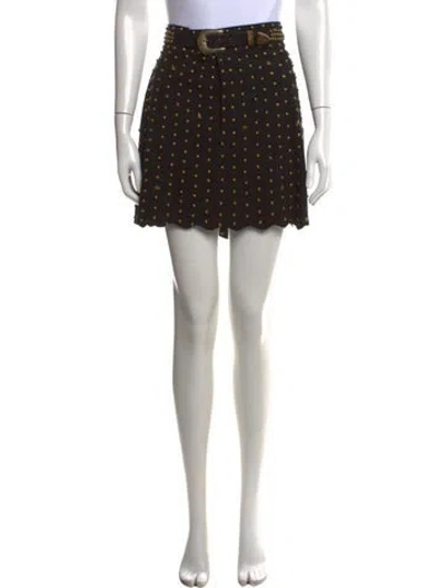 Pre-owned Retroféte Leather Mini Skirt In Black