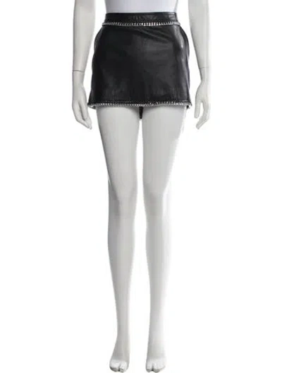 Pre-owned Retroféte Leather Mini Skirt In Black