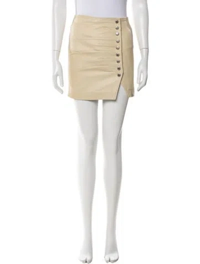 Pre-owned Retroféte Leather Mini Skirt In Neutral