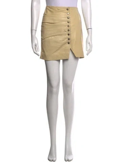 Pre-owned Retroféte Leather Mini Skirt In Neutrals