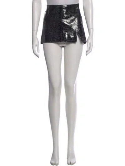 Pre-owned Retroféte Leather Mini Skirt In Purple