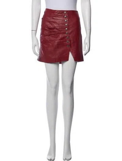 Pre-owned Retroféte Leather Mini Skirt In Red