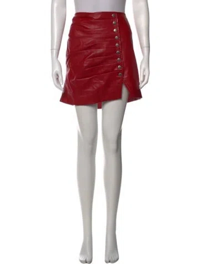 Pre-owned Retroféte Leather Mini Skirt In Red