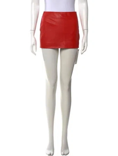 Pre-owned Retroféte Leather Mini Skirt In Red