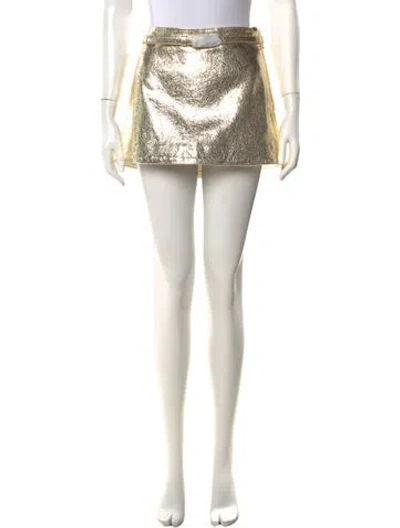 Pre-owned Retroféte Leather Mini Skirt W/ Tags In Neutral