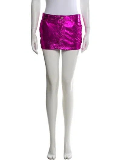 Pre-owned Retroféte Leather Mini Skirt In White