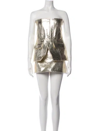 Pre-owned Retroféte Leather Skirt Set In White