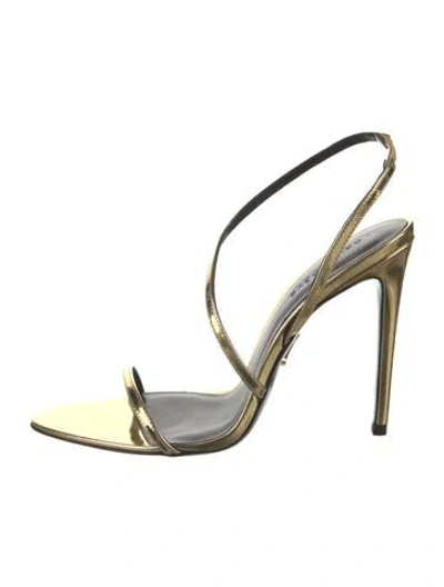 Pre-owned Retroféte Leather Slingback Pumps In Gold