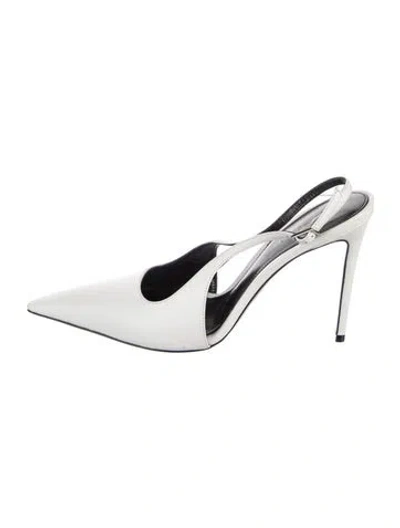 Pre-owned Retroféte Leather Slingback Pumps In White