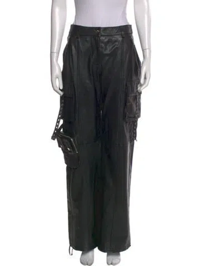 Pre-owned Retroféte Leather Wide Leg Pants W/ Tags In Black