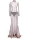 Retroféte Retrofete Lenora Sequin Long Dress In Neutrals