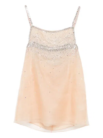 Retroféte Leora Embellished Mini Dress In Brown