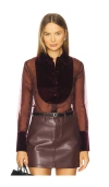 Retroféte Liana Blouse In Burgundy