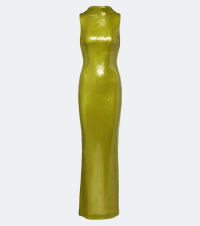 Retroféte Retrofête Liela Sequined Gown In Green