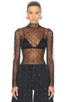 Retroféte Lilith Mesh Top In Black