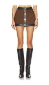 Retroféte Lisbeth Leather Skirt In Brown