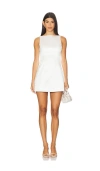 Retroféte Livie Sleeveless Satin Mini Dress In White