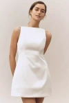 Retroféte Livie Sleeveless Satin Mini Dress In White
