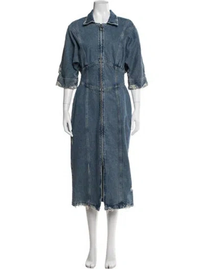 Pre-owned Retroféte Long Dress In Blue