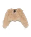 Retroféte Luxe Fur Cropped Jacket In Brown