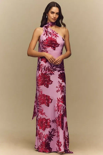 Retroféte Lorenna One-shoulder Maxi Dress In Purple