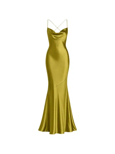 Retroféte Lukka Cowl-neck Maxi Dress In Green