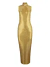 Retroféte Lust High-neck Dress In Gold