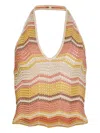 Retroféte Luz Crochet Halterneck Top In Multi