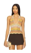 Retroféte Luz Crochet Halterneck Top
