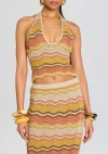 Retroféte Luz Crochet Halterneck Top In Metallic Multi