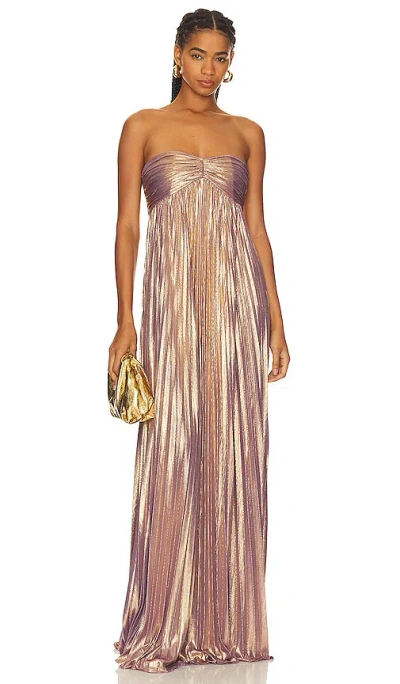 Retrofete Lyanna Dress In Purple & Gold
