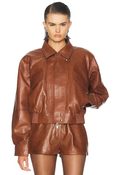Retroféte Lykke Leather Jacket In Cigar